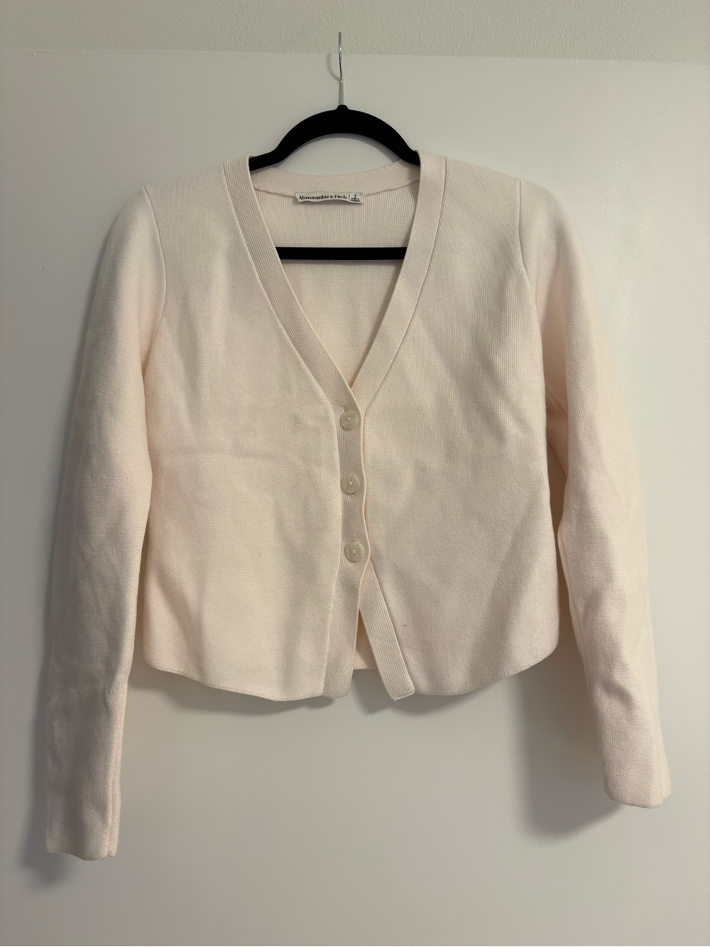 Abercrombie Pale Cream V-Neck Buttoned Cardigan